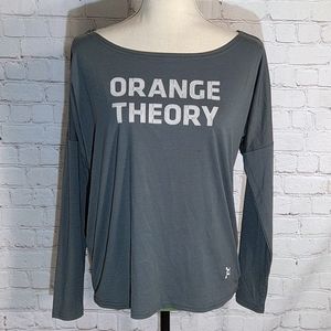 Orangetheory Grey Scoop Neck Long Sleeve T-shirt